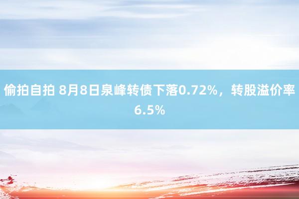 偷拍自拍 8月8日泉峰转债下落0.72%，转股溢价率6.5%