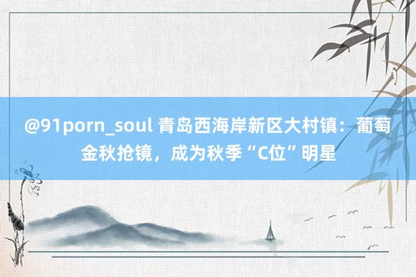 @91porn_soul 青岛西海岸新区大村镇：葡萄金秋抢镜，成为秋季“C位”明星